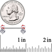 将图片加载到图库查看器,14G 9/16 Clear Gem Winter Snowman Barbell Nipple Ring Set