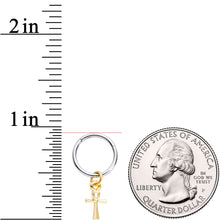 将图片加载到图库查看器,16G 3/8 Gold Tone Egyptian Ankh Hinged Dangle Segment Ring