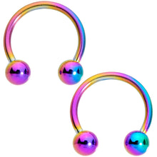 Load image into Gallery viewer, 16G 3/8 Color Variety Horseshoe Curved Barbell Set of 8