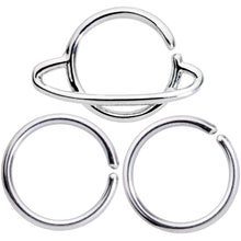 Load image into Gallery viewer, 16G 3/8 Saturn and Friends Seamless Circular Ring Set of 3