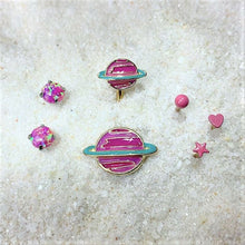 Load image into Gallery viewer, Pink Synthetic Opal Stainless Steel Post Stud Earring Pack Set of 3