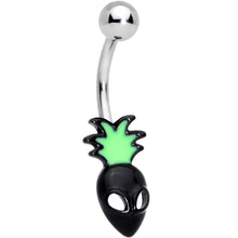 将图片加载到图库查看器,Green Black Sneaky Pineapple Alien Belly Ring