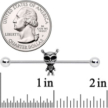 Load image into Gallery viewer, 14G Sweet Black Eyed Alien Industrial Barbell 38mm