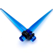 Load image into Gallery viewer, 14 to 00G Light Blue Acrylic Straight Taper 18 Piece Stretching Kit