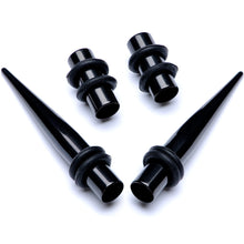 Load image into Gallery viewer, Black PVD Straight Plug and Taper Set Sizes 5mm to 10mm