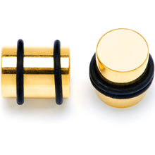 Load image into Gallery viewer, Gold Tone PVD Straight Plug and Taper Set Sizes 5mm to 10mm