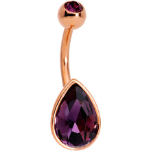 Load image into Gallery viewer, Color Gem Rose Gold Tone Drop Glamour Belly Ring Set of 5