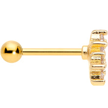 将图片加载到图库查看器,16G 5/16 Clear CZ Gold Tone Flowers Cartilage Tragus Earring