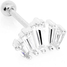 Load image into Gallery viewer, 18G 5/16 Clear CZ Crown Cartilage Tragus Earring