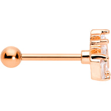 将图片加载到图库查看器,18G 5/16 Clear CZ Rose Gold Tone Crown Cartilage Tragus Earring
