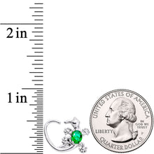 将图片加载到图库查看器,16G 3/8 Green Gem Love Lizard Left Heart Closure Ring