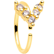 将图片加载到图库查看器,20G 5/16 Clear CZ Gem Gold Tone Arrowhead Seamless Circular Ring