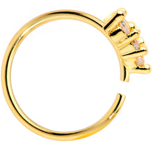 将图片加载到图库查看器,20G 5/16 Clear CZ Gem Gold Tone Arrowhead Seamless Circular Ring