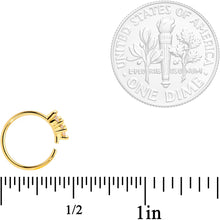 将图片加载到图库查看器,20G 5/16 Clear CZ Gem Gold Tone Arrowhead Seamless Circular Ring