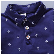 将图片加载到图库查看器,Modern Luxury Baby Boys T shirt And Shorts Anchor Printed Children's Clothing in Elegant Deisgn