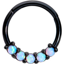 将图片加载到图库查看器,16G 3/8 Synthetic Opal Black Hinged Segment Ring