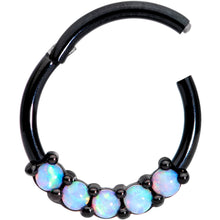 将图片加载到图库查看器,16G 3/8 Synthetic Opal Black Hinged Segment Ring
