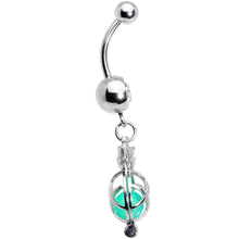 Load image into Gallery viewer, Clear Gem Glow in the Dark Pineapple Dangle Belly Ring