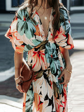 Load image into Gallery viewer, Floral Half Sleeve Dress Classic & Elegant Everyday Style Dress Timeless Dress For Summer