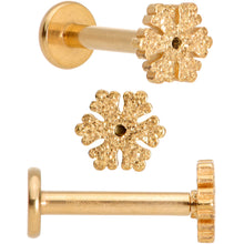 Load image into Gallery viewer, 16G 5/16 Gem Gold Tone Holiday Cartilage Tragus Earring Set of 3
