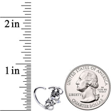 Load image into Gallery viewer, 16G 3/8 Clear CZ Gem Abstract Hearts Left Heart Closure Ring