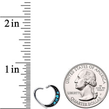 将图片加载到图库查看器,16G 3/8 Blue Gem Open Left Heart Closure Ring