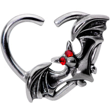 将图片加载到图库查看器,16G 3/8 Red Gem Bat Attractions Left Heart Closure Ring