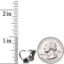 将图片加载到图库查看器,16G 3/8 Red Gem Bat Attractions Left Heart Closure Ring