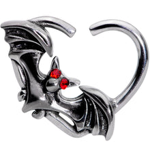 Load image into Gallery viewer, 16G 3/8 Red Gem Bat Attractions Right Heart Closure Ring