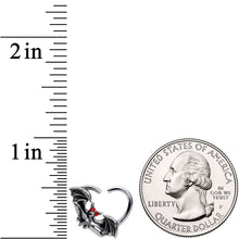 Load image into Gallery viewer, 16G 3/8 Red Gem Bat Attractions Right Heart Closure Ring
