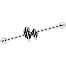 将图片加载到图库查看器,14G Southwest Feathers Industrial Barbell 38mm