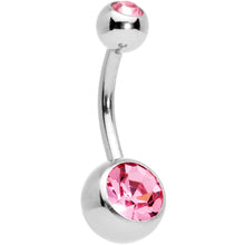 Load image into Gallery viewer, Pink Gem Valentines Day Sunburst Heart Belly Ring Set of 4