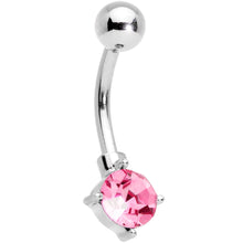 Load image into Gallery viewer, Pink Gem Valentines Day Sunburst Heart Belly Ring Set of 4
