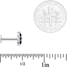将图片加载到图库查看器,16G 5/16 CZ Gem Black Gem Flower Internally Threaded Labret