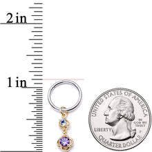 将图片加载到图库查看器,16G 3/8 Blue Purple Gem Flower Dangle Hinged Segment Ring