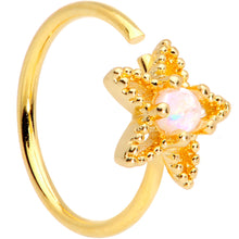 Load image into Gallery viewer, 20G 5/16 White Faux Opal Gold Tone Star Seamless Circular Ring