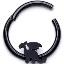 将图片加载到图库查看器,16G 3/8 Black Fantasy Dragon Hinged Segment Ring