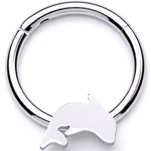 将图片加载到图库查看器,16G 3/8 Leaping Dolphin Hinged Segment Ring