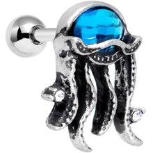 将图片加载到图库查看器,16G 1/4 Aqua Gem Jaunty Jellyfish Cartilage Tragus Earring