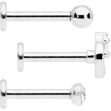 将图片加载到图库查看器,16G 5/16 Clear Gem Internally Threaded Labret Set