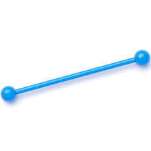 Load image into Gallery viewer, 14G Light Blue Coated Glow in the Dark Industrial Barbell 38mm