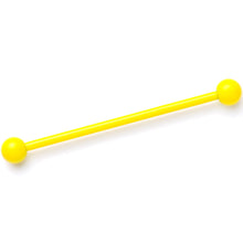 Load image into Gallery viewer, 14G Yellow Coated Glow in the Dark Industrial Barbell 38mm