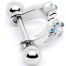 将图片加载到图库查看器,16G 1/2 Blue Gem Cross Crown Cartilage Cuff