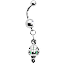 将图片加载到图库查看器,Clear Gem Glow in the Dark Paw Print Dangle Belly Ring