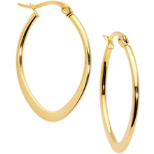 Load image into Gallery viewer, 30mm Gold Tone PVD Stainless Steel Oval Hoop Earrings