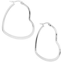 Load image into Gallery viewer, 40mm Stainless Steel Heart Hoop Earrings