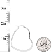 Load image into Gallery viewer, 40mm Stainless Steel Heart Hoop Earrings