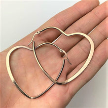 Load image into Gallery viewer, 40mm Stainless Steel Heart Hoop Earrings