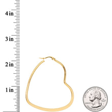 Load image into Gallery viewer, 50mm Gold Tone PVD Stainless Steel Heart Hoop Earrings