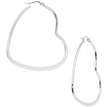 Load image into Gallery viewer, 50mm Stainless Steel Heart Hoop Earrings